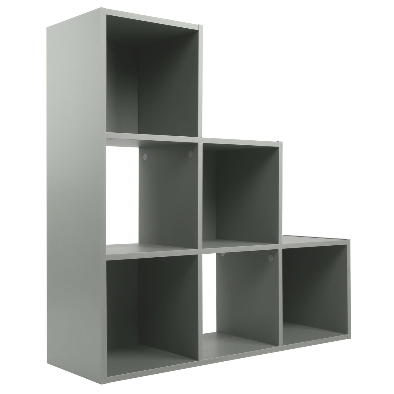 Grey 6 Cube Step Storage Shelving Unit with Optional Baskets