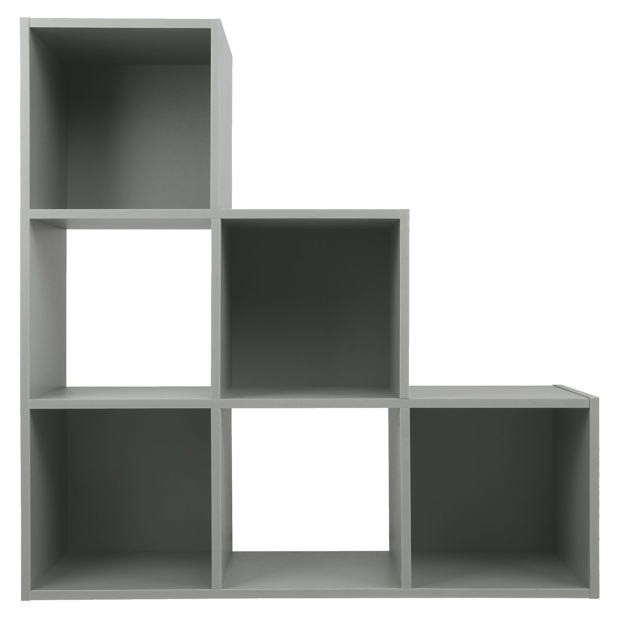 Grey 6 Cube Step Storage Shelving Unit with Optional Baskets