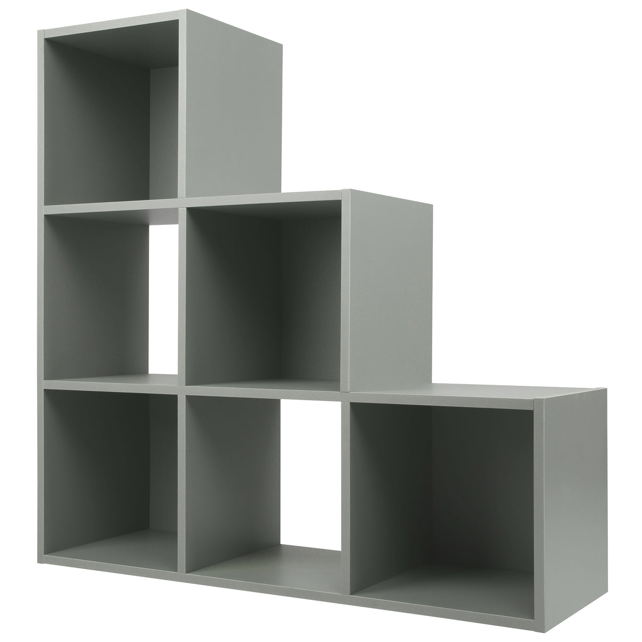 Grey 6 Cube Step Storage Shelving Unit with Optional Baskets