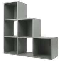 Thumbnail for Grey 6 Cube Step Storage Shelving Unit with Optional Baskets