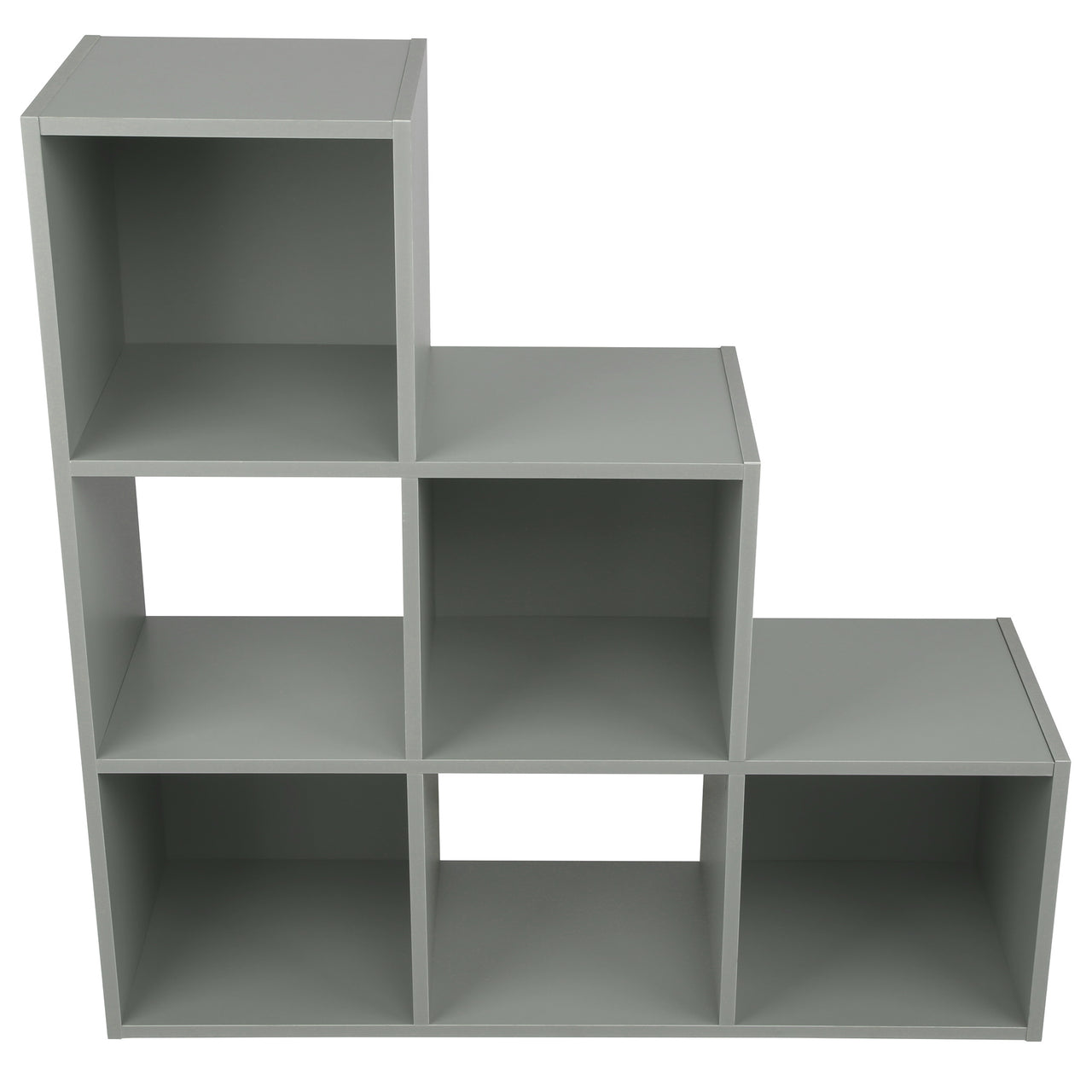 Grey 6 Cube Step Storage Shelving Unit with Optional Baskets