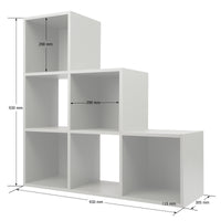 Thumbnail for Grey 6 Cube Step Storage Shelving Unit with Optional Baskets