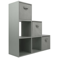 Thumbnail for Grey 6 Cube Step Storage Shelving Unit with Optional Baskets