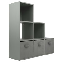 Thumbnail for Grey 6 Cube Step Storage Shelving Unit with Optional Baskets