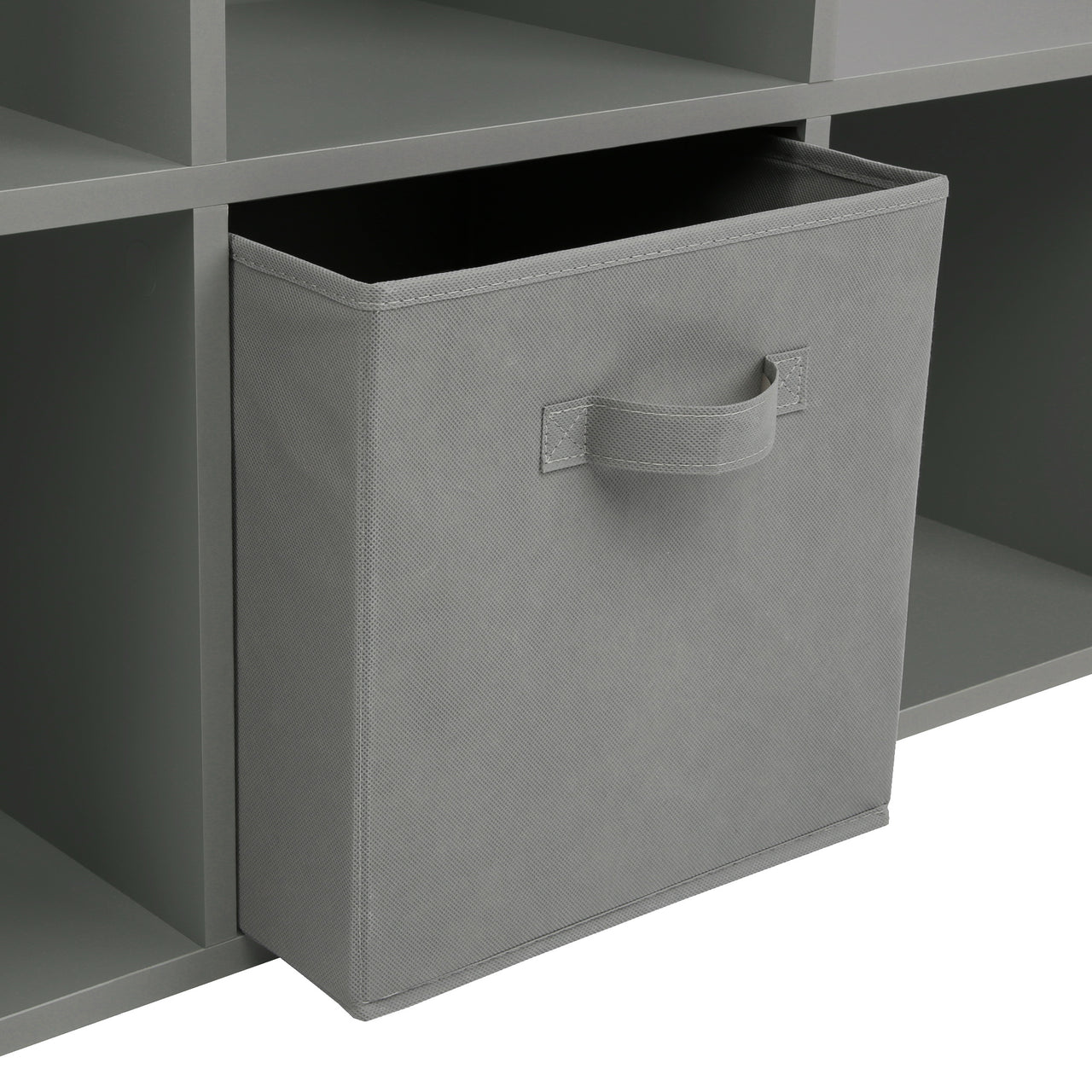 Grey 6 Cube Step Storage Shelving Unit with Optional Baskets