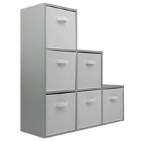 Thumbnail for Grey 6 Cube Step Storage Shelving Unit with Optional Baskets