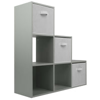 Thumbnail for Grey 6 Cube Step Storage Shelving Unit with Optional Baskets