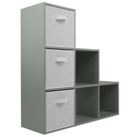 Thumbnail for Grey 6 Cube Step Storage Shelving Unit with Optional Baskets