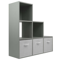 Thumbnail for Grey 6 Cube Step Storage Shelving Unit with Optional Baskets