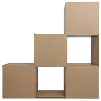 Thumbnail for Oak Effect 6 Cube Step Storage Shelving Unit with Optional Baskets