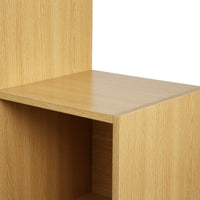 Thumbnail for Oak Effect 6 Cube Step Storage Shelving Unit with Optional Baskets