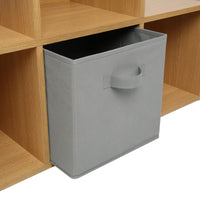 Thumbnail for Oak Effect 6 Cube Step Storage Shelving Unit with Optional Baskets