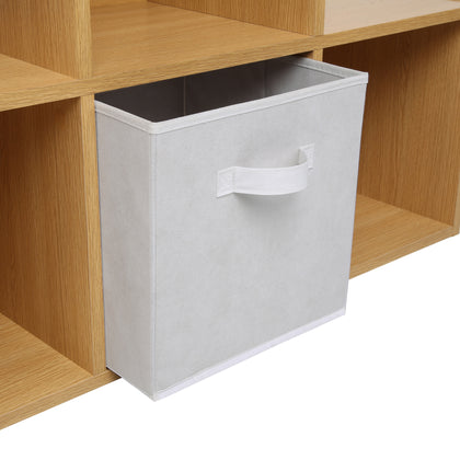 Oak Effect 6 Cube Step Storage Shelving Unit with Optional Baskets