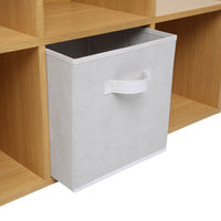 Thumbnail for Oak Effect 6 Cube Step Storage Shelving Unit with Optional Baskets