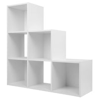 Thumbnail for White 6 Cube Step Storage Shelving Unit with Optional Baskets