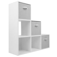 Thumbnail for White 6 Cube Step Storage Shelving Unit with Optional Baskets