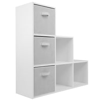 Thumbnail for White 6 Cube Step Storage Shelving Unit with Optional Baskets