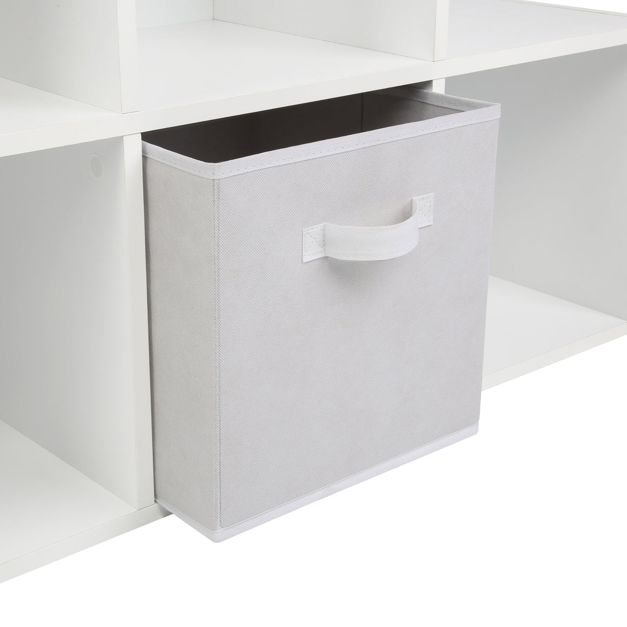 White 6 Cube Step Storage Shelving Unit with Optional Baskets