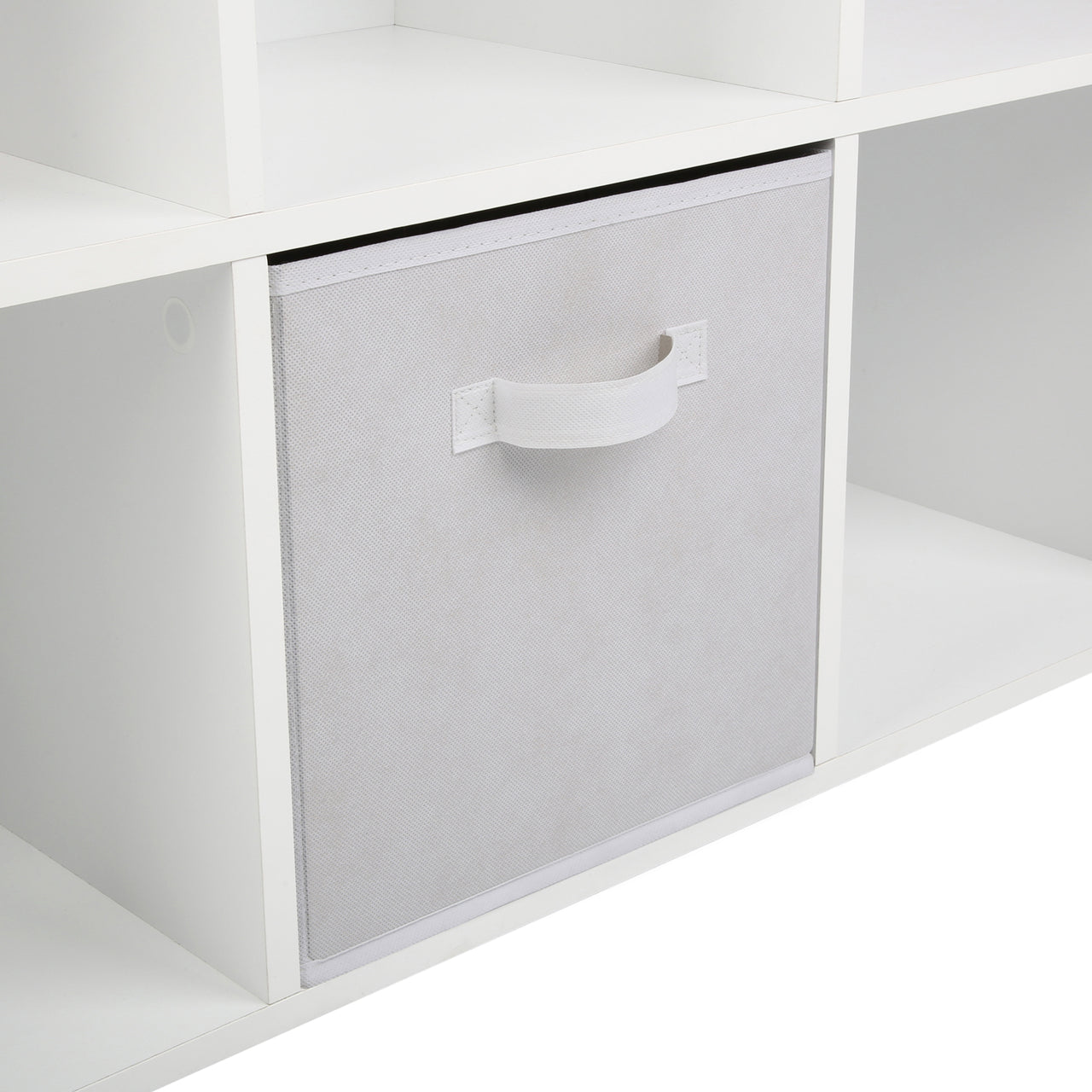 White 6 Cube Step Storage Shelving Unit with Optional Baskets