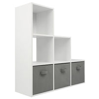 Thumbnail for White 6 Cube Step Storage Shelving Unit with Optional Baskets