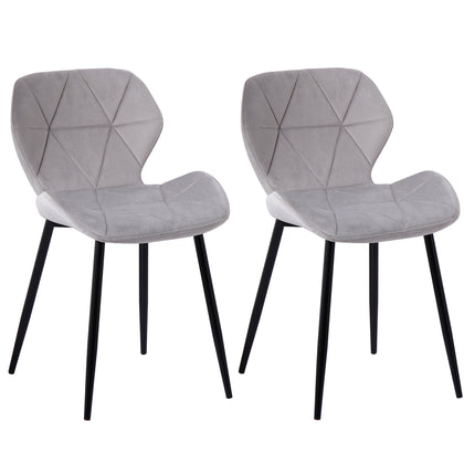 Set of 2 Diamond Patterned Dining Chairs