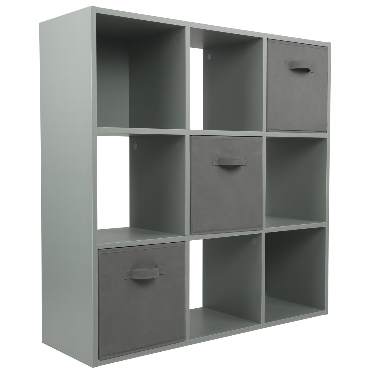 Grey 9 Cube Open Book Shelf Storage