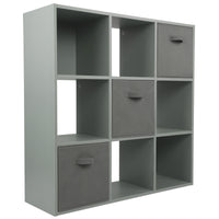 Thumbnail for Grey 9 Cube Open Book Shelf Storage