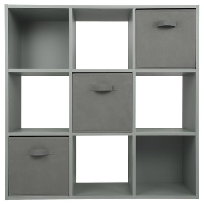 Grey 9 Cube Open Book Shelf Storage