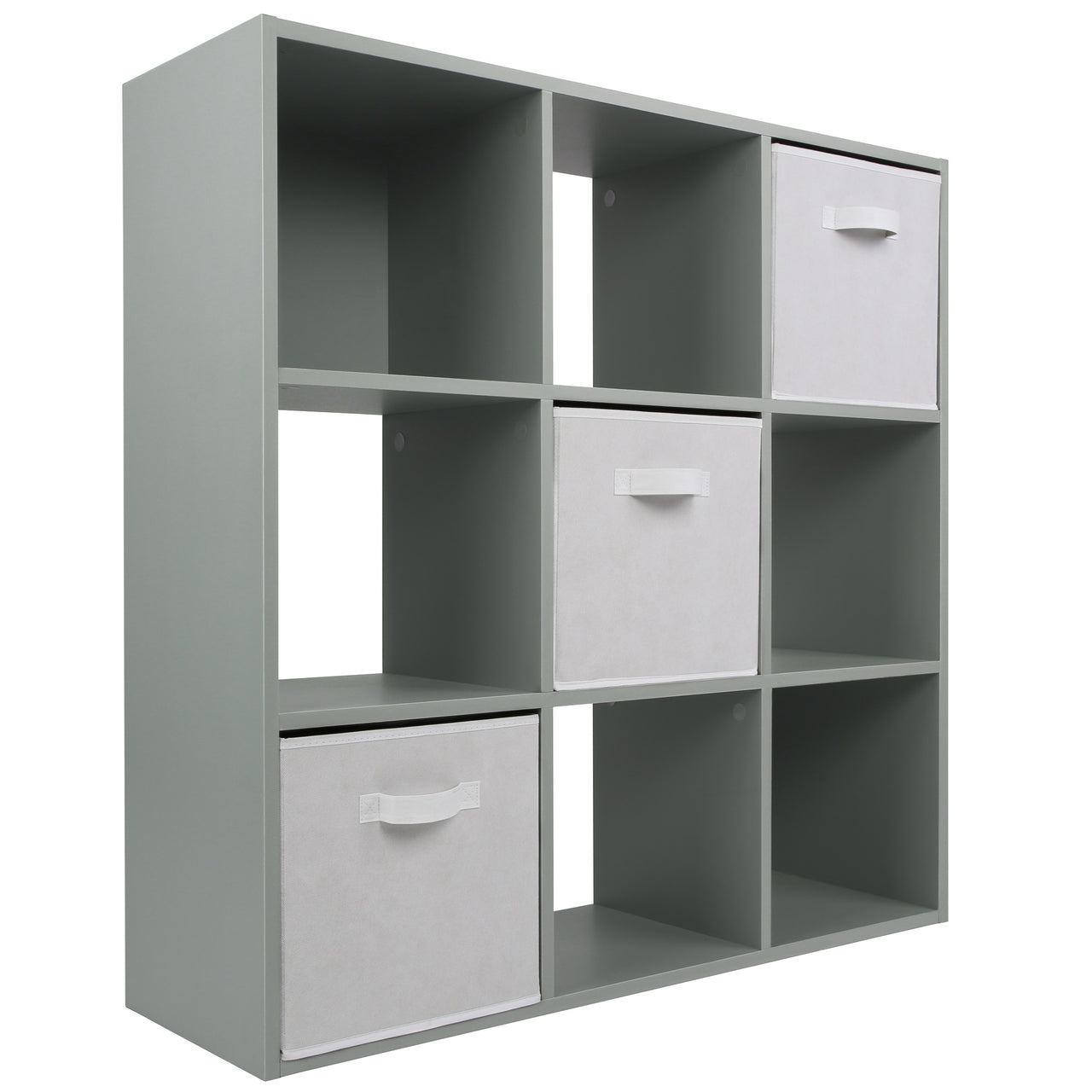 Grey 9 Cube Open Book Shelf Storage