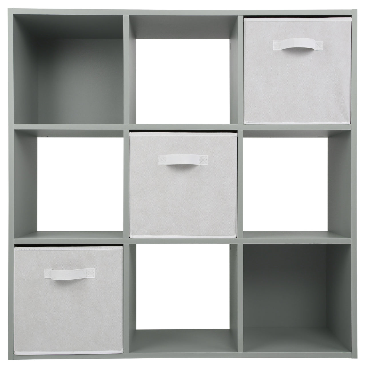 Grey 9 Cube Open Book Shelf Storage