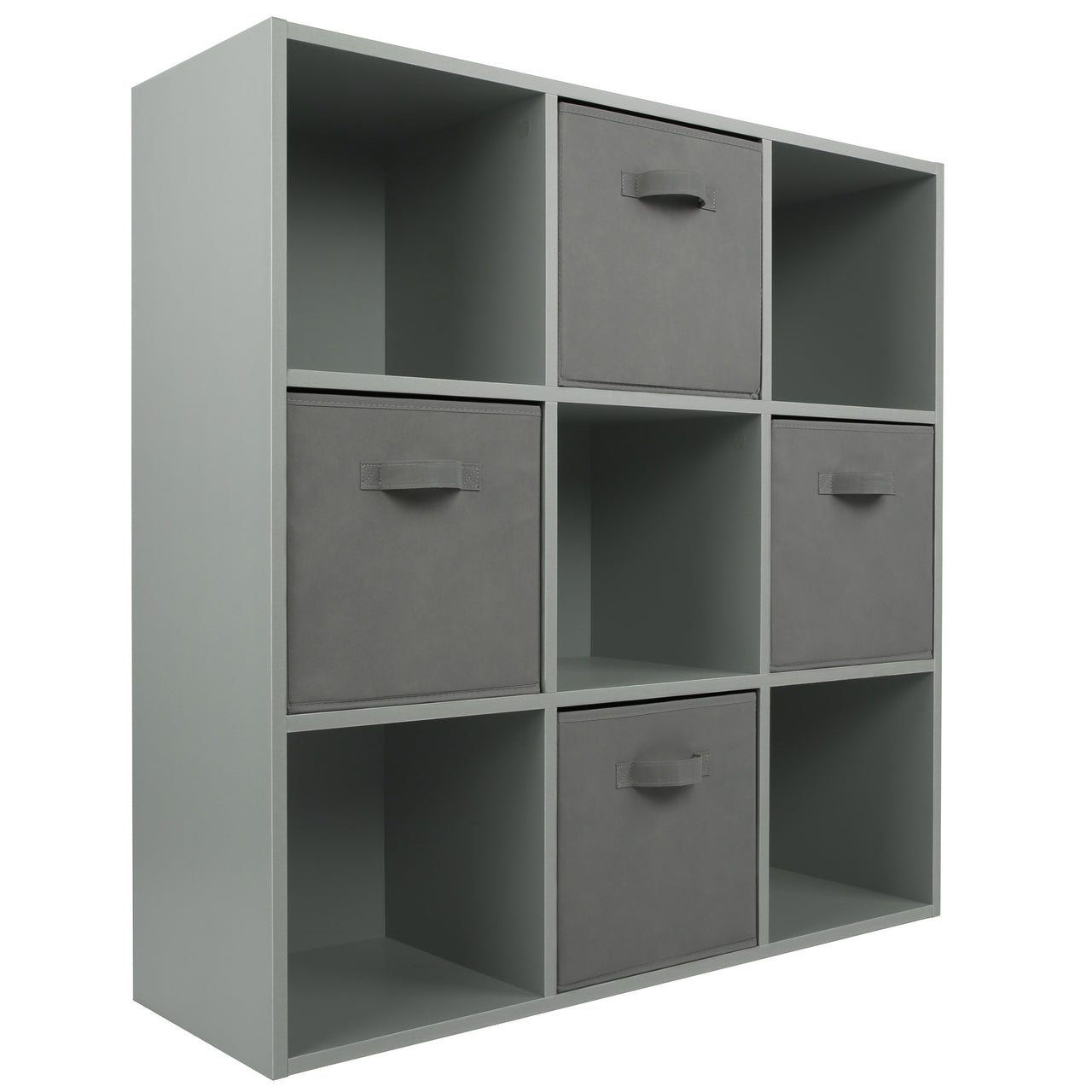 Grey 9 Cube Open Book Shelf Storage