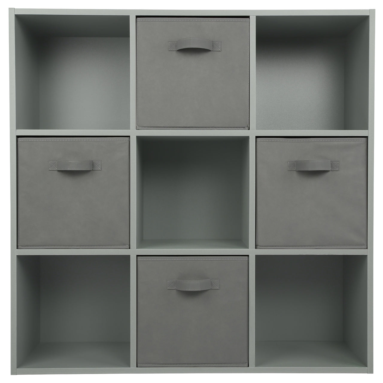 Grey 9 Cube Open Book Shelf Storage