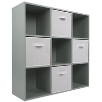 Thumbnail for Grey 9 Cube Open Book Shelf Storage