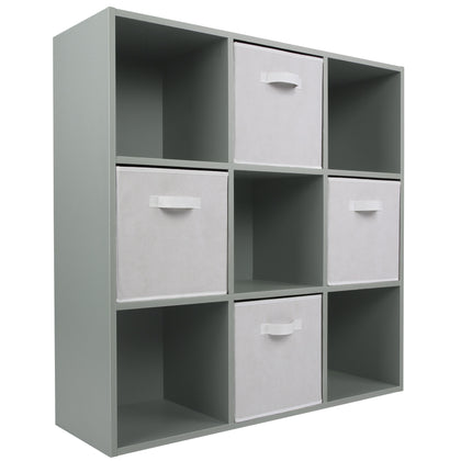 Grey 9 Cube Open Book Shelf Storage