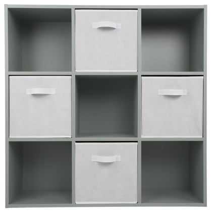 Grey 9 Cube Open Book Shelf Storage