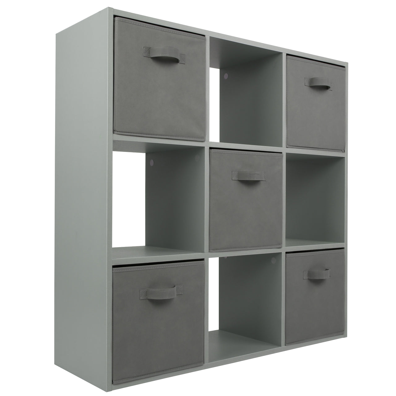 Grey 9 Cube Open Book Shelf Storage