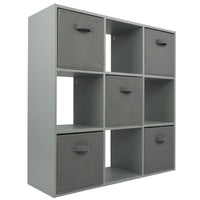 Thumbnail for Grey 9 Cube Open Book Shelf Storage