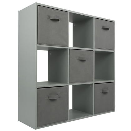 Grey 9 Cube Open Book Shelf Storage