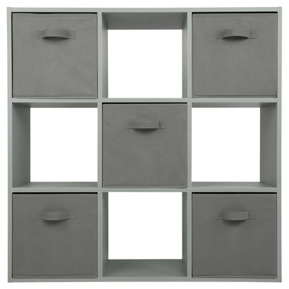 Grey 9 Cube Open Book Shelf Storage