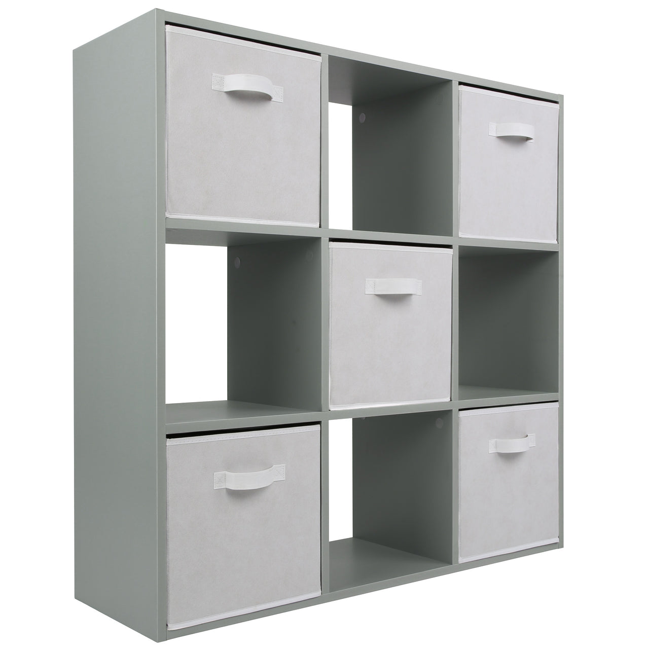 Grey 9 Cube Open Book Shelf Storage