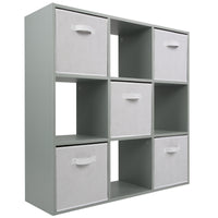 Thumbnail for Grey 9 Cube Open Book Shelf Storage