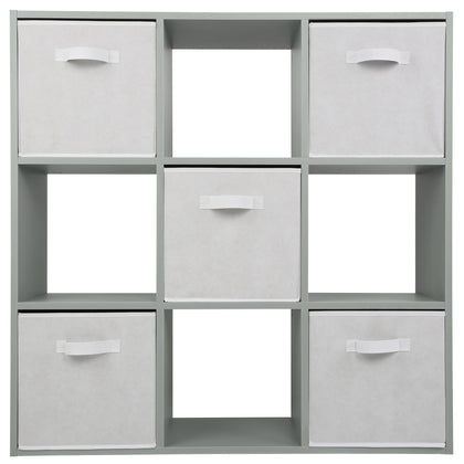 Grey 9 Cube Open Book Shelf Storage