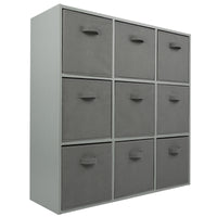 Thumbnail for Grey 9 Cube Open Book Shelf Storage