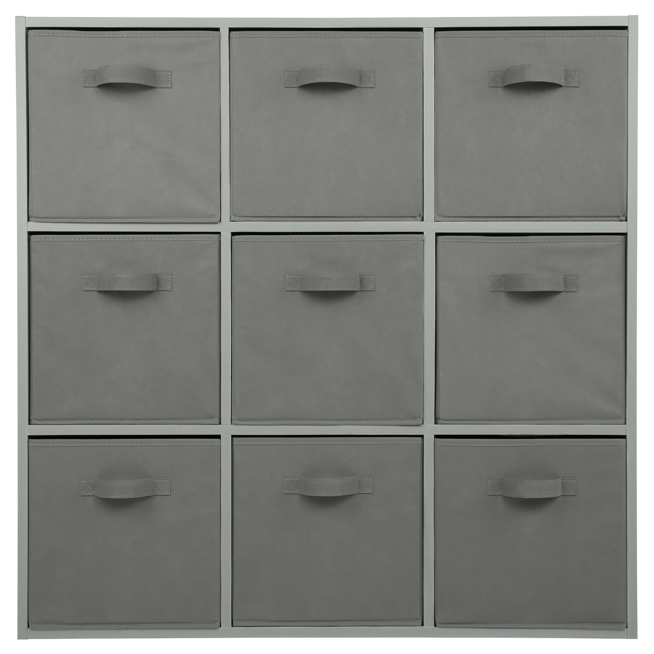 Grey 9 Cube Open Book Shelf Storage