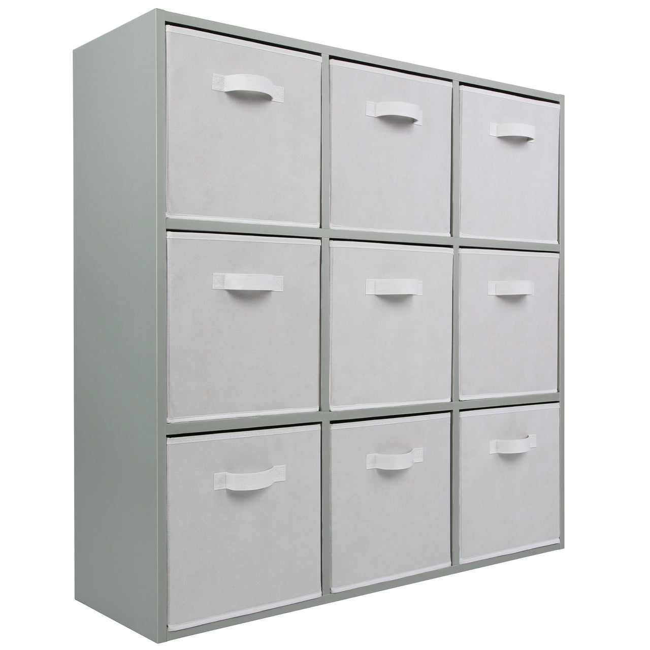 Grey 9 Cube Open Book Shelf Storage