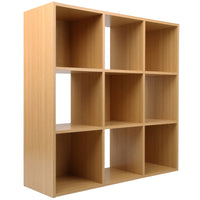 Thumbnail for Oak 9 Cube Open Book Shelf Storage