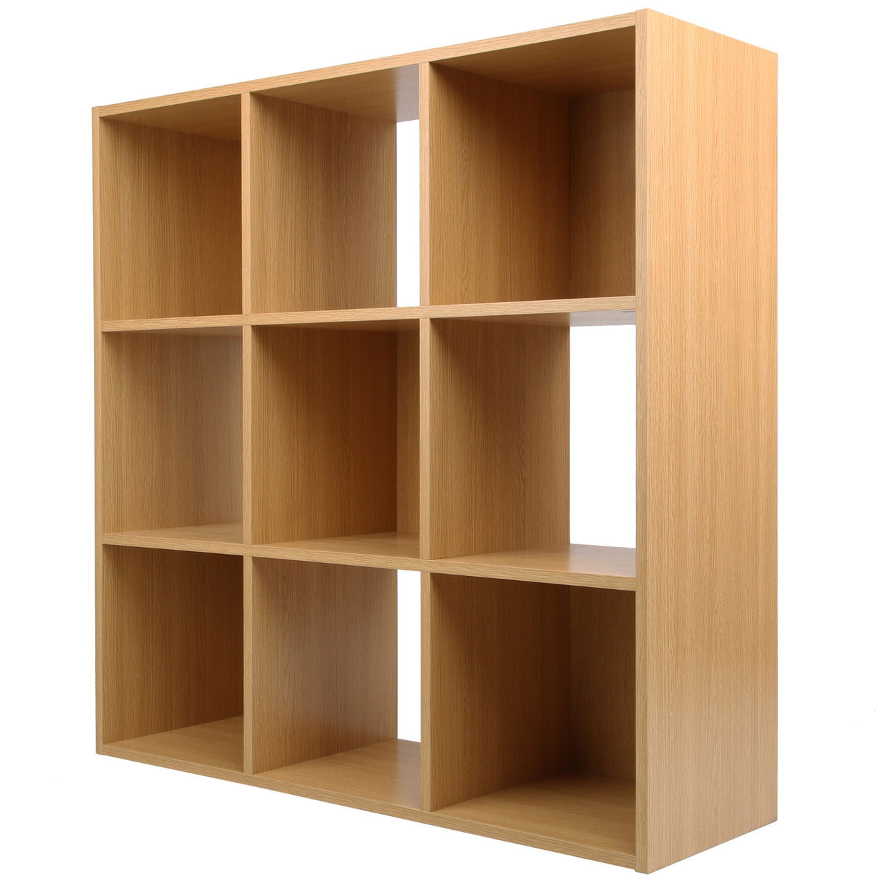 Oak 9 Cube Open Book Shelf Storage