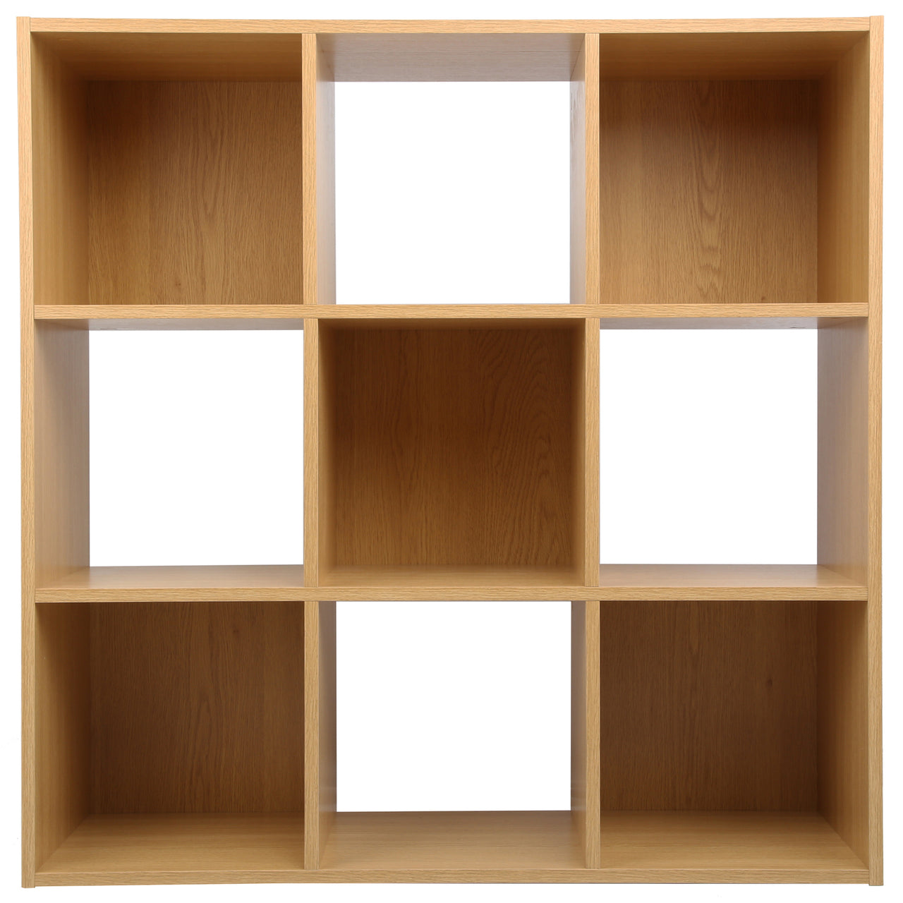 Oak 9 Cube Open Book Shelf Storage