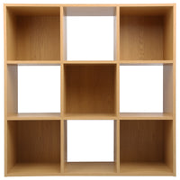 Thumbnail for Oak 9 Cube Open Book Shelf Storage