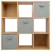 Thumbnail for Oak 9 Cube Open Book Shelf Storage